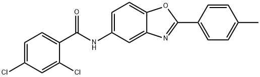 2,4-dichloro-N-[2-(4-methylphenyl)-1,3-benzoxazol-5-yl]benzamide 结构式