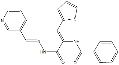 N-[1-{[2-(3-pyridinylmethylene)hydrazino]carbonyl}-2-(2-thienyl)vinyl]benzamide 结构式