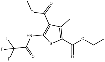2-ethyl 4-methyl 3-methyl-5-[(trifluoroacetyl)amino]-2,4-thiophenedicarboxylate 结构式