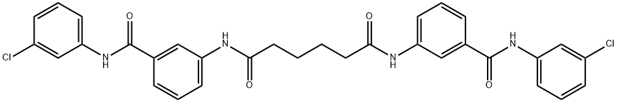 N~1~,N~6~-bis{3-[(3-chloroanilino)carbonyl]phenyl}hexanediamide 结构式