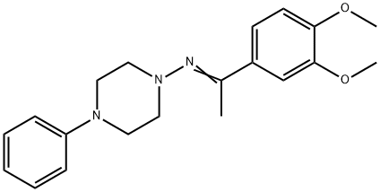 N-[1-(3,4-dimethoxyphenyl)ethylidene]-N-(4-phenyl-1-piperazinyl)amine 结构式