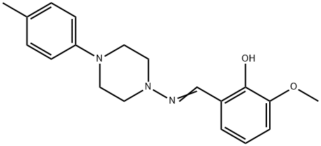 2-methoxy-6-({[4-(4-methylphenyl)-1-piperazinyl]imino}methyl)phenol 结构式