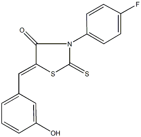 3-(4-fluorophenyl)-5-(3-hydroxybenzylidene)-2-thioxo-1,3-thiazolidin-4-one 结构式