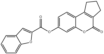 4-oxo-1,2,3,4-tetrahydrocyclopenta[c]chromen-7-yl 1-benzofuran-2-carboxylate 结构式