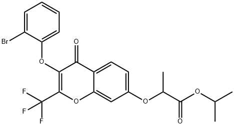 isopropyl 2-{[3-(2-bromophenoxy)-4-oxo-2-(trifluoromethyl)-4H-chromen-7-yl]oxy}propanoate 结构式