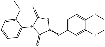 5-(3,4-dimethoxybenzylidene)-3-(2-methoxyphenyl)-2-thioxo-1,3-thiazolidin-4-one 结构式