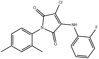 3-chloro-1-(2,4-dimethylphenyl)-4-(2-fluoroanilino)-1H-pyrrole-2,5-dione 结构式