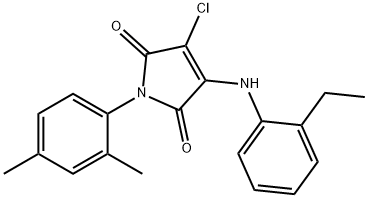 3-chloro-1-(2,4-dimethylphenyl)-4-(2-ethylanilino)-1H-pyrrole-2,5-dione 结构式
