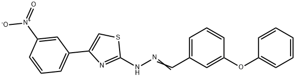 3-phenoxybenzaldehyde (4-{3-nitrophenyl}-1,3-thiazol-2-yl)hydrazone 结构式