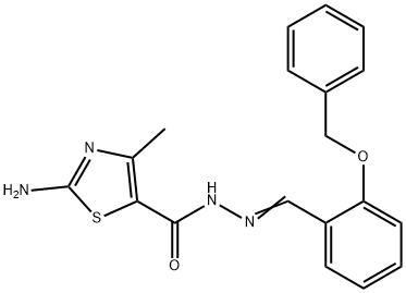 2-amino-N'-[2-(benzyloxy)benzylidene]-4-methyl-1,3-thiazole-5-carbohydrazide 结构式