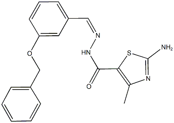 2-amino-N'-[3-(benzyloxy)benzylidene]-4-methyl-1,3-thiazole-5-carbohydrazide 结构式