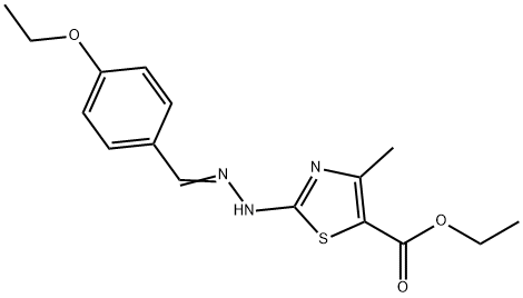 ethyl 2-[2-(4-ethoxybenzylidene)hydrazino]-4-methyl-1,3-thiazole-5-carboxylate 结构式