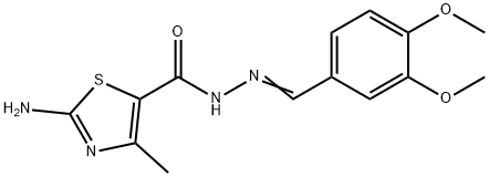 2-amino-N'-(3,4-dimethoxybenzylidene)-4-methyl-1,3-thiazole-5-carbohydrazide 结构式