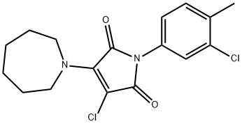 3-(1-azepanyl)-4-chloro-1-(3-chloro-4-methylphenyl)-1H-pyrrole-2,5-dione 结构式