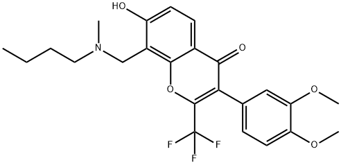 8-{[butyl(methyl)amino]methyl}-3-(3,4-dimethoxyphenyl)-7-hydroxy-2-(trifluoromethyl)-4H-chromen-4-one 结构式