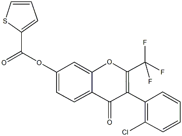 3-(2-chlorophenyl)-4-oxo-2-(trifluoromethyl)-4H-chromen-7-yl 2-thiophenecarboxylate 结构式