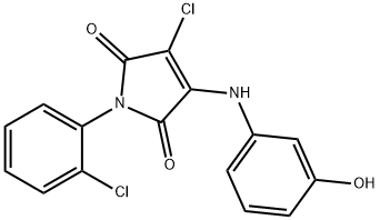 3-chloro-1-(2-chlorophenyl)-4-(3-hydroxyanilino)-1H-pyrrole-2,5-dione 结构式