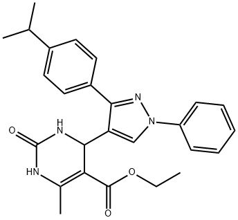 ethyl 4-[3-(4-isopropylphenyl)-1-phenyl-1H-pyrazol-4-yl]-6-methyl-2-oxo-1,2,3,4-tetrahydro-5-pyrimidinecarboxylate 结构式