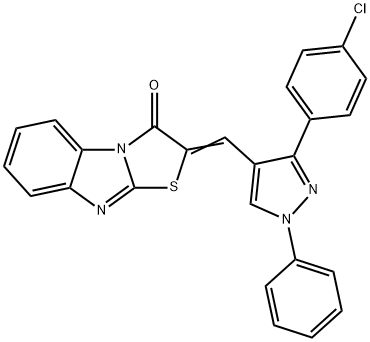 2-{[3-(4-chlorophenyl)-1-phenyl-1H-pyrazol-4-yl]methylene}[1,3]thiazolo[3,2-a]benzimidazol-3(2H)-one 结构式