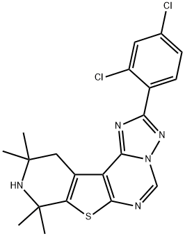 2-(2,4-dichlorophenyl)-8,8,10,10-tetramethyl-8,9,10,11-tetrahydropyrido[4',3':4,5]thieno[3,2-e][1,2,4]triazolo[1,5-c]pyrimidine 结构式