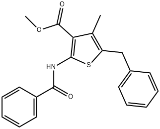 methyl 2-(benzoylamino)-5-benzyl-4-methyl-3-thiophenecarboxylate 结构式