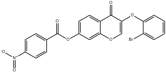 3-(2-bromophenoxy)-4-oxo-4H-chromen-7-yl 4-nitrobenzoate 结构式