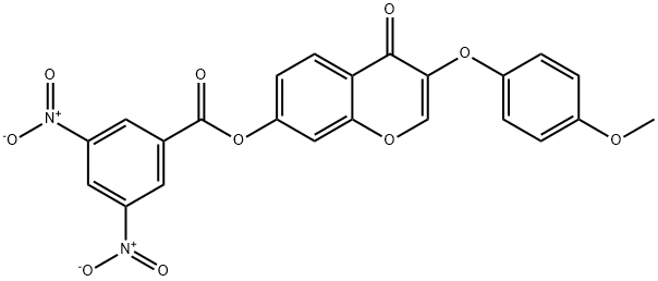 3-(4-methoxyphenoxy)-4-oxo-4H-chromen-7-yl 3,5-bisnitrobenzoate 结构式