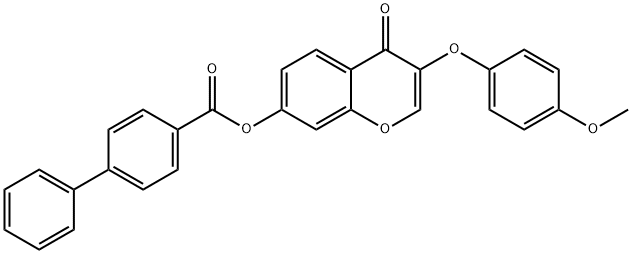 3-(4-methoxyphenoxy)-4-oxo-4H-chromen-7-yl [1,1'-biphenyl]-4-carboxylate 结构式