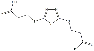 3-({5-[(2-carboxyethyl)sulfanyl]-1,3,4-thiadiazol-2-yl}sulfanyl)propanoic acid 结构式