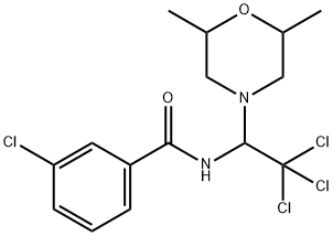 3-chloro-N-[2,2,2-trichloro-1-(2,6-dimethyl-4-morpholinyl)ethyl]benzamide 结构式