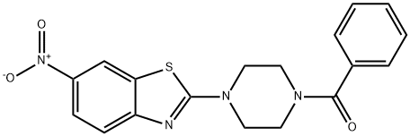 2-(4-benzoyl-1-piperazinyl)-6-nitro-1,3-benzothiazole 结构式