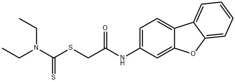 2-(dibenzo[b,d]furan-3-ylamino)-2-oxoethyl diethyldithiocarbamate 结构式