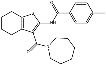 N-[3-(1-azepanylcarbonyl)-4,5,6,7-tetrahydro-1-benzothien-2-yl]-4-methylbenzamide 结构式