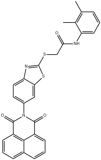 N-(2,3-dimethylphenyl)-2-{[6-(1,3-dioxo-1H-benzo[de]isoquinolin-2(3H)-yl)-1,3-benzothiazol-2-yl]sulfanyl}acetamide 结构式