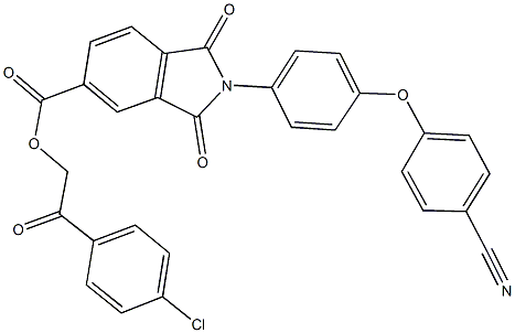 2-(4-chlorophenyl)-2-oxoethyl 2-[4-(4-cyanophenoxy)phenyl]-1,3-dioxo-5-isoindolinecarboxylate 结构式