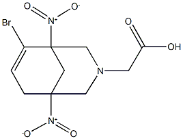 {6-bromo-1,5-bisnitro-3-azabicyclo[3.3.1]non-6-en-3-yl}acetic acid 结构式
