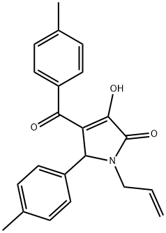 1-allyl-3-hydroxy-4-(4-methylbenzoyl)-5-(4-methylphenyl)-1,5-dihydro-2H-pyrrol-2-one 结构式