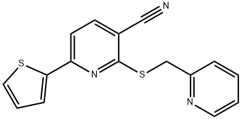 2-[(2-pyridinylmethyl)sulfanyl]-6-(2-thienyl)nicotinonitrile 结构式