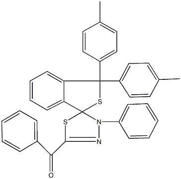 phenyl{1,1-bis(4-methylphenyl)-4'-phenyl-1,3,4',5'-tetrahydrospiro(2-benzothiophene-3,5'-[1,3,4]-thiadiazole)-2'-yl}methanone 结构式