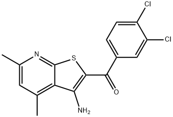 (3-amino-4,6-dimethylthieno[2,3-b]pyridin-2-yl)(3,4-dichlorophenyl)methanone 结构式
