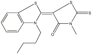 5-(3-butyl-1,3-benzothiazol-2(3H)-ylidene)-3-methyl-2-thioxo-1,3-thiazolidin-4-one 结构式