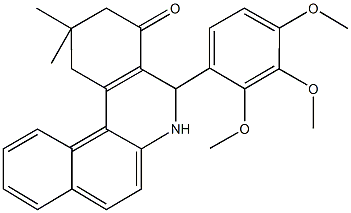 2,2-dimethyl-5-(2,3,4-trimethoxyphenyl)-2,3,5,6-tetrahydrobenzo[a]phenanthridin-4(1H)-one 结构式