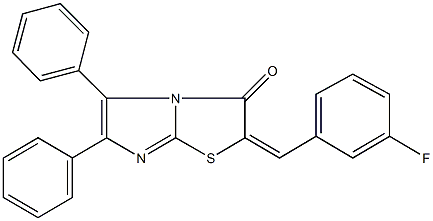 2-(3-fluorobenzylidene)-5,6-diphenylimidazo[2,1-b][1,3]thiazol-3(2H)-one 结构式