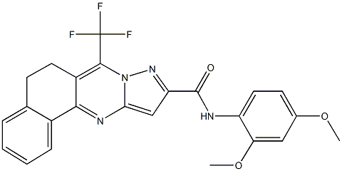 N-(2,4-dimethoxyphenyl)-7-(trifluoromethyl)-5,6-dihydrobenzo[h]pyrazolo[5,1-b]quinazoline-10-carboxamide 结构式