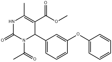 methyl 3-acetyl-6-methyl-2-oxo-4-[3-(phenyloxy)phenyl]-1,2,3,4-tetrahydropyrimidine-5-carboxylate 结构式