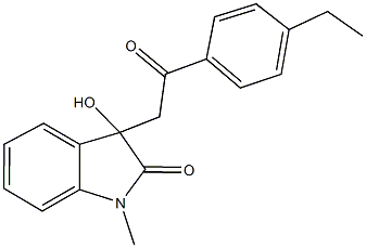 3-[2-(4-ethylphenyl)-2-oxoethyl]-3-hydroxy-1-methyl-1,3-dihydro-2H-indol-2-one 结构式