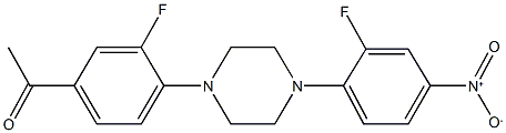 1-[3-fluoro-4-(4-{2-fluoro-4-nitrophenyl}-1-piperazinyl)phenyl]ethanone 结构式