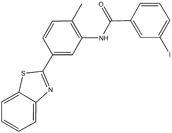 N-[5-(1,3-benzothiazol-2-yl)-2-methylphenyl]-3-iodobenzamide 结构式