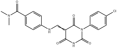 4-{[(1-(4-chlorophenyl)-2,4,6-trioxotetrahydro-5(2H)-pyrimidinylidene)methyl]amino}-N,N-dimethylbenzamide 结构式