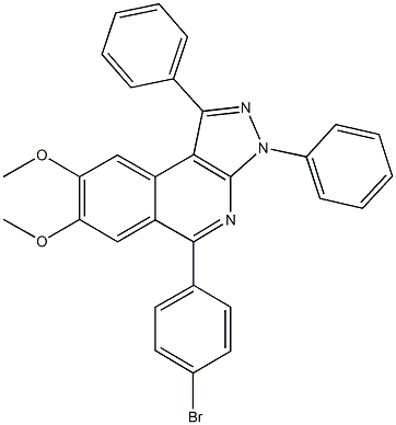 5-(4-bromophenyl)-7,8-dimethoxy-1,3-diphenyl-3H-pyrazolo[3,4-c]isoquinoline 结构式